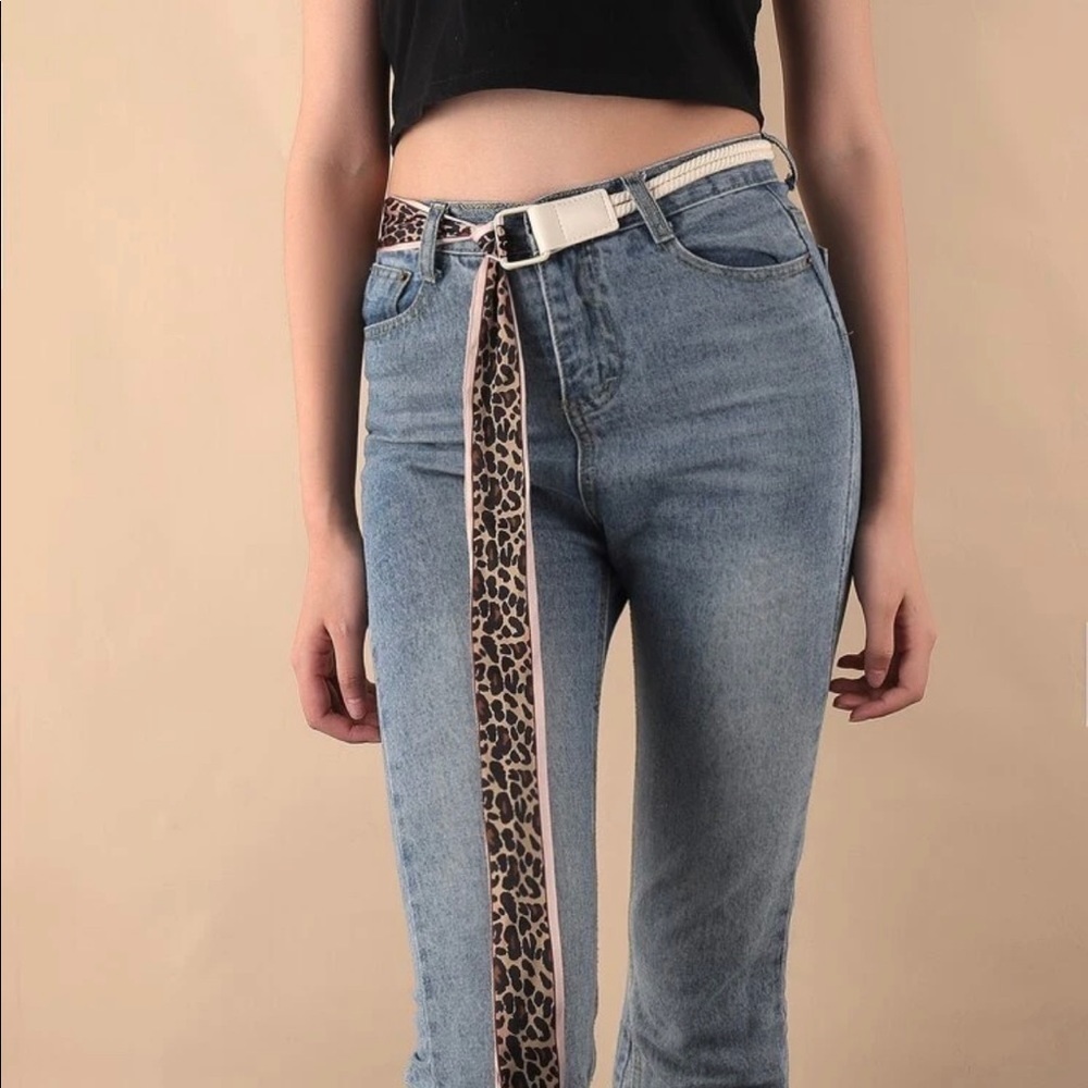 Cheetah Silk Scarf Wrap Adjustable Belt